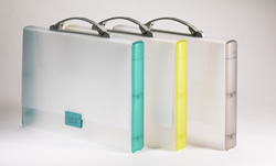 Tarifold translucent briefcases.