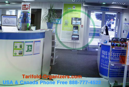 Tarifold organizers are widely used in retail marketing.