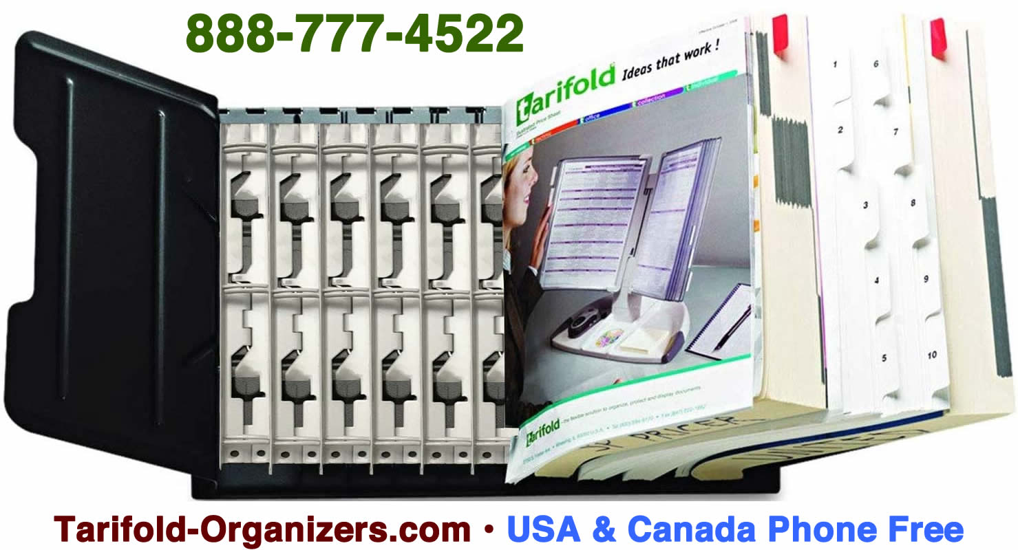 Tarifold Organizers support comprehensive office and showroom organization.