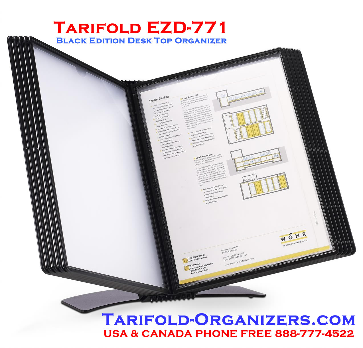 Tarifold EZD-791 Easy Load Desk Unit - Front View