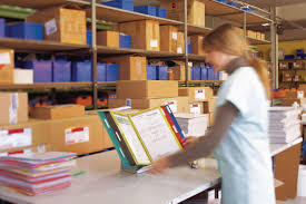 Warehouse organization Tarifold Desk Stands.