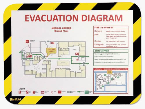 Your safety messages will be clear as a bell in Tarifold-Organizers.com Magneto Display Pockets.