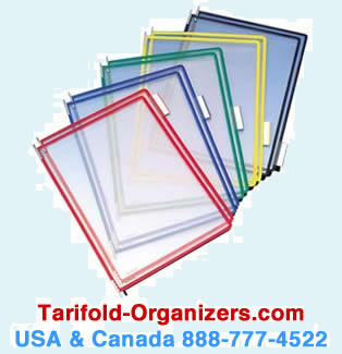 Tarifold pivoting pockets for add ons or replacements in Tarifold wall units, desk stands and rotary units.