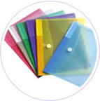 Tarifold poly envelopes and folders.